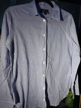 J. Crew Blue Gingham Button-Down Shirt